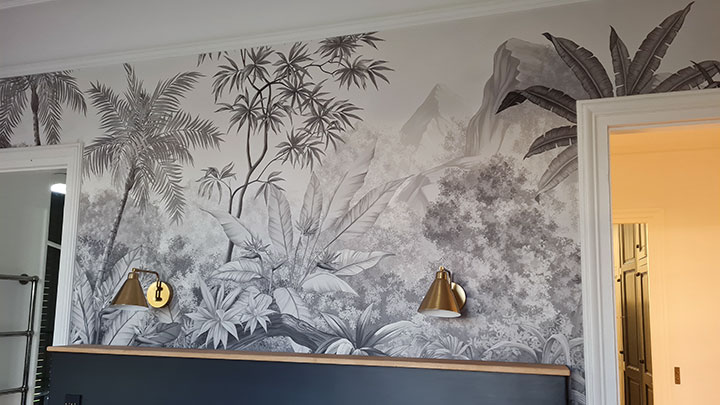papier peint panoramique dans chambre parentale